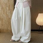 wide leg trousers women high waist loose draped straight pants