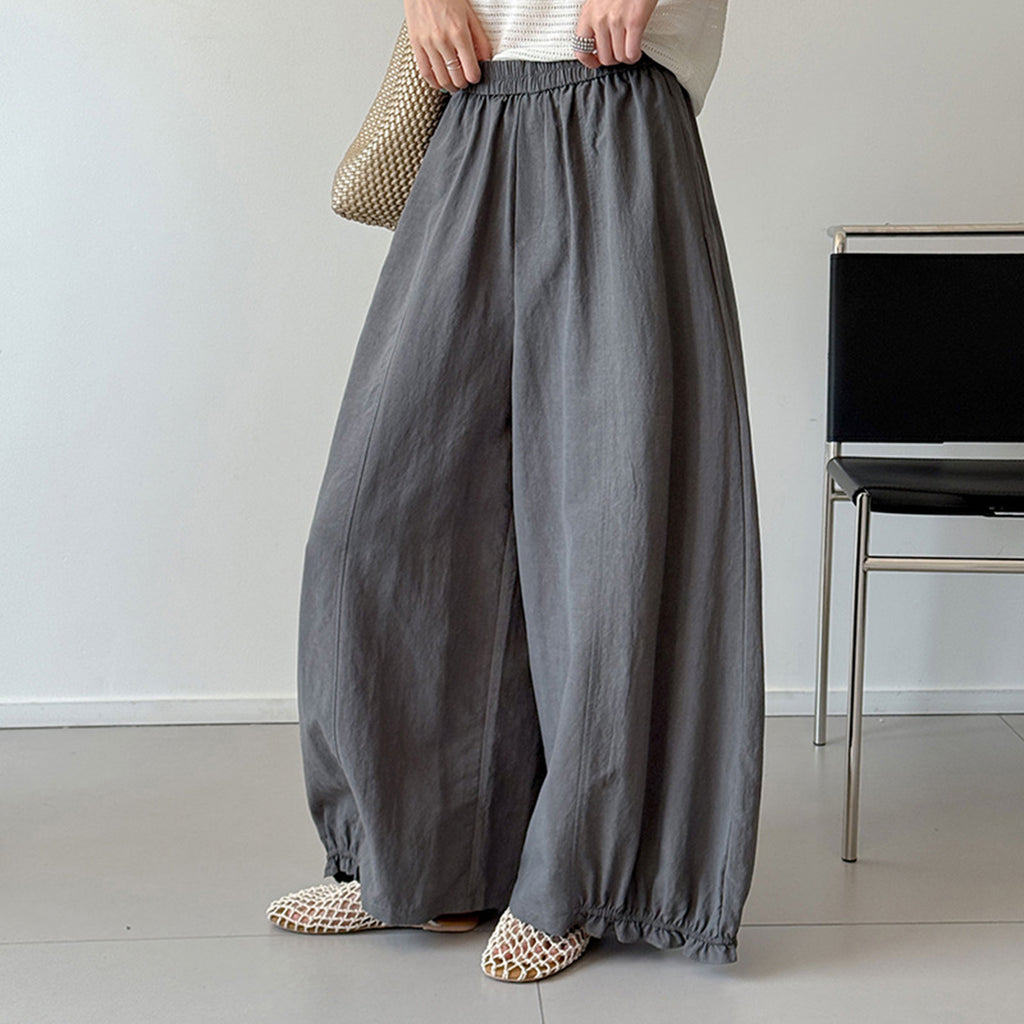 Women’s Linen-Blend High-Waisted Wide-Leg Pants