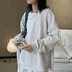 oversized long sleeve sweatshirt cotton loose fit crew neck pullover casual top