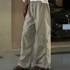 American street elastic drawstring cargo pants