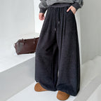 Retro loose casual straight leg wide leg pants