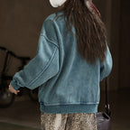 Simple brushed silhouette pullover loose and comfortable sweatshirt