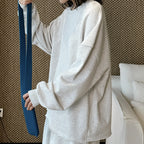 oversized long sleeve sweatshirt cotton loose fit crew neck pullover casual top