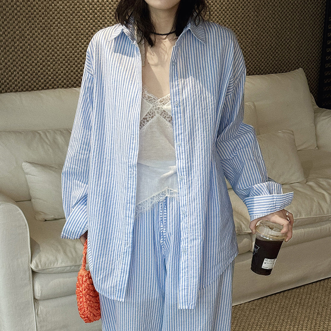 Oversized Cotton Striped Shirt