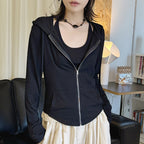 Women’s Slim Fit Hooded Zip-Up Cardigan Jacket