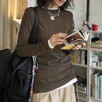Slim fit round neck long sleeve base layer top