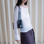 One shoulder rivet splicing sun protection T-shirt sun protection top