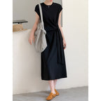 Women’s Knot-Waist Short-Sleeve Midi Dress
