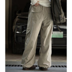 American street elastic drawstring cargo pants