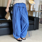 Women’s Japanese-Style Balloon Pants with Ruffled Waist