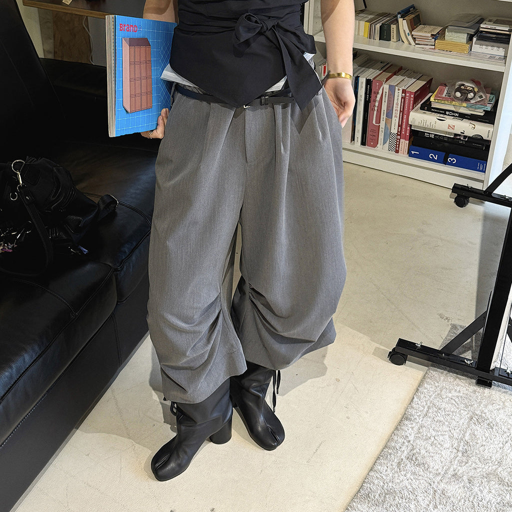 high waist wide leg pants lyocell cotton draped loose trousers casual pleated baggy pants