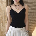 Lace Cami Top V-neck Sleeveless Slim Fit Bralette