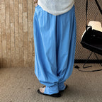 Loose fit high waist draped cuffed pants