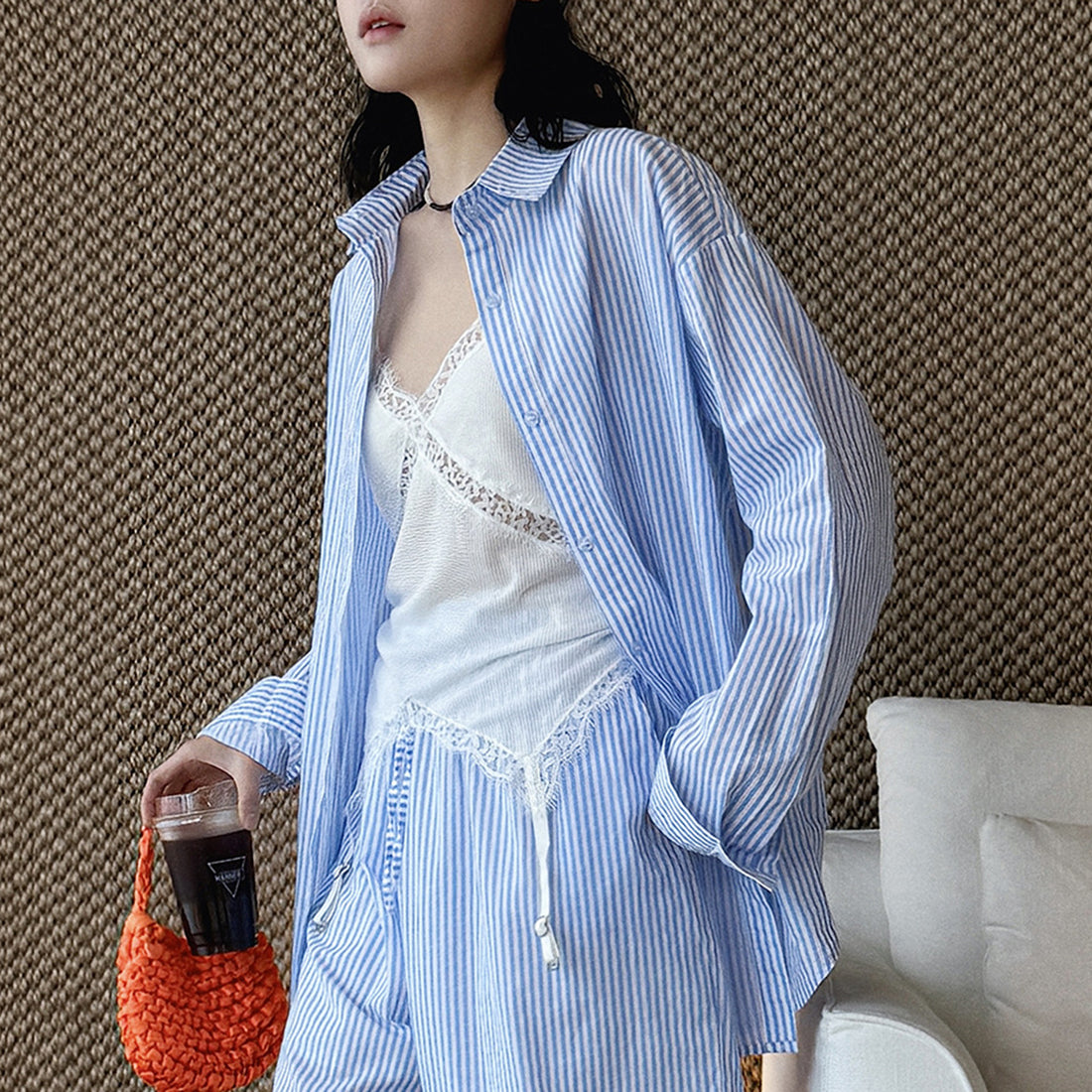Oversized Cotton Striped Shirt