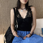 Women’s V-Neck Lace Camisole with Built-in Bra