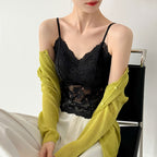 Women’s Floral Lace Camisole with Built-in Bra