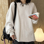 oversized long sleeve sweatshirt cotton loose fit crew neck pullover casual top