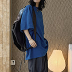 Loose fit round neck short sleeve oversized t shirt
