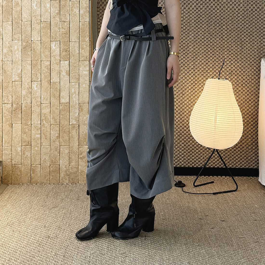 high waist wide leg pants lyocell cotton draped loose trousers casual pleated baggy pants