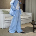 High Waist Cotton Linen Wide Leg Pants with Drawstring
