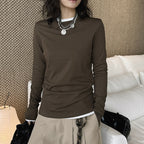 Slim fit round neck long sleeve base layer top