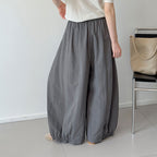 Women’s Linen-Blend High-Waisted Wide-Leg Pants