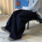 Retro washed casual slimming wide leg pants