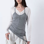 Thin strap hanging neck Tencel suspender top