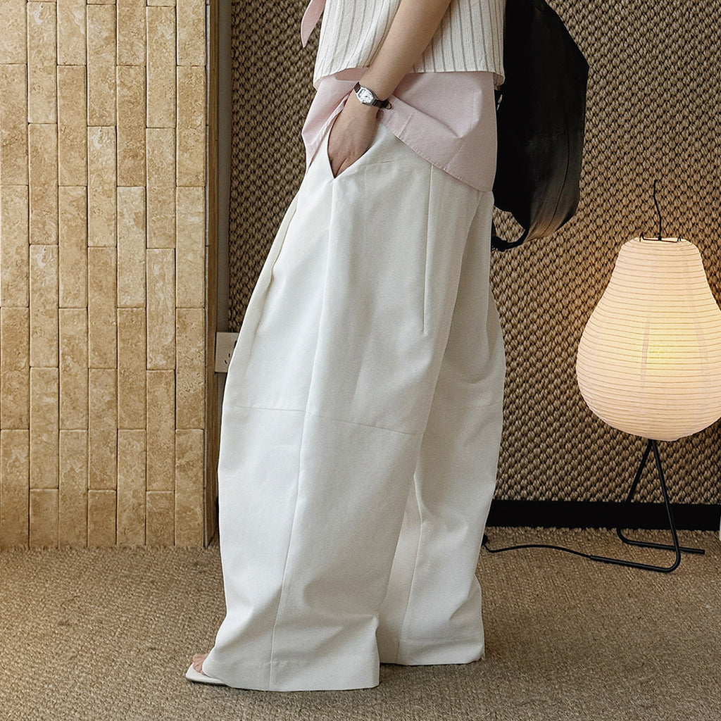 wide leg trousers women high waist loose draped straight pants