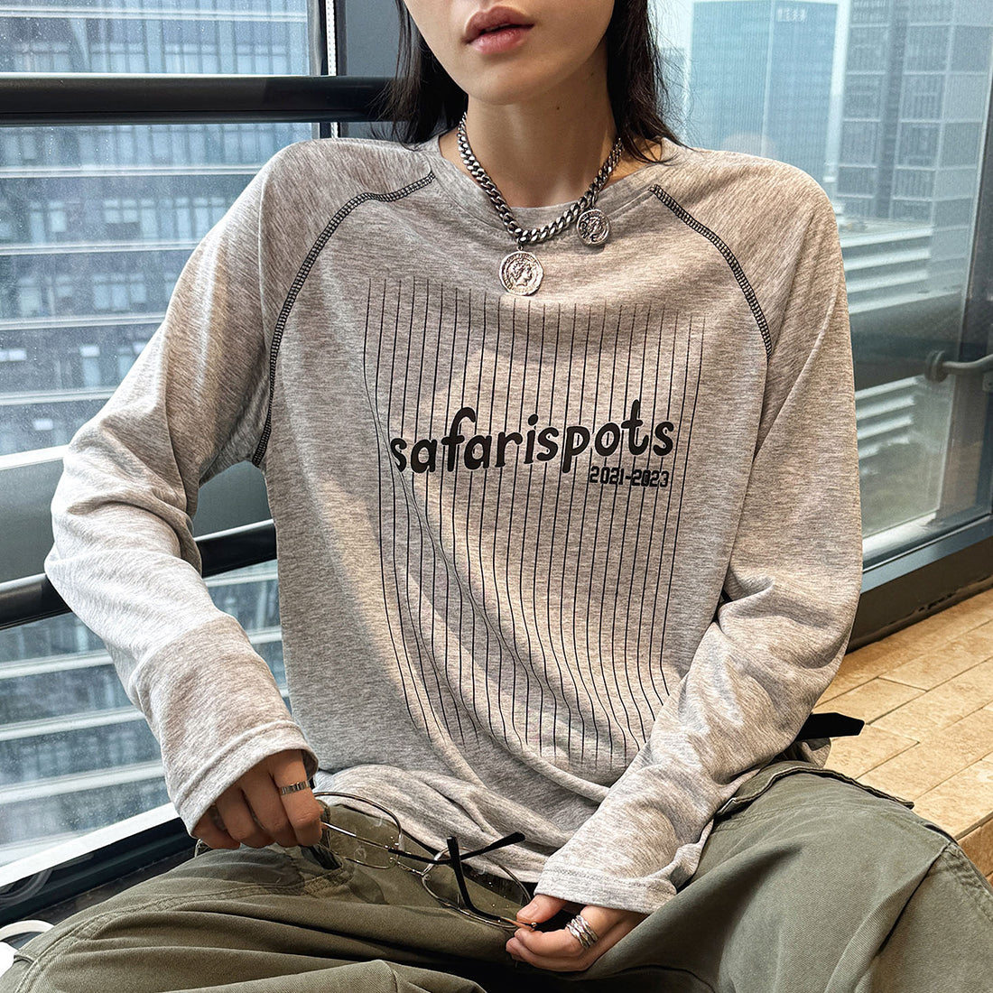 Striped contrasting letter printed T-shirt top