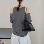 Women’s Off-Shoulder Knit Long-Sleeve Top