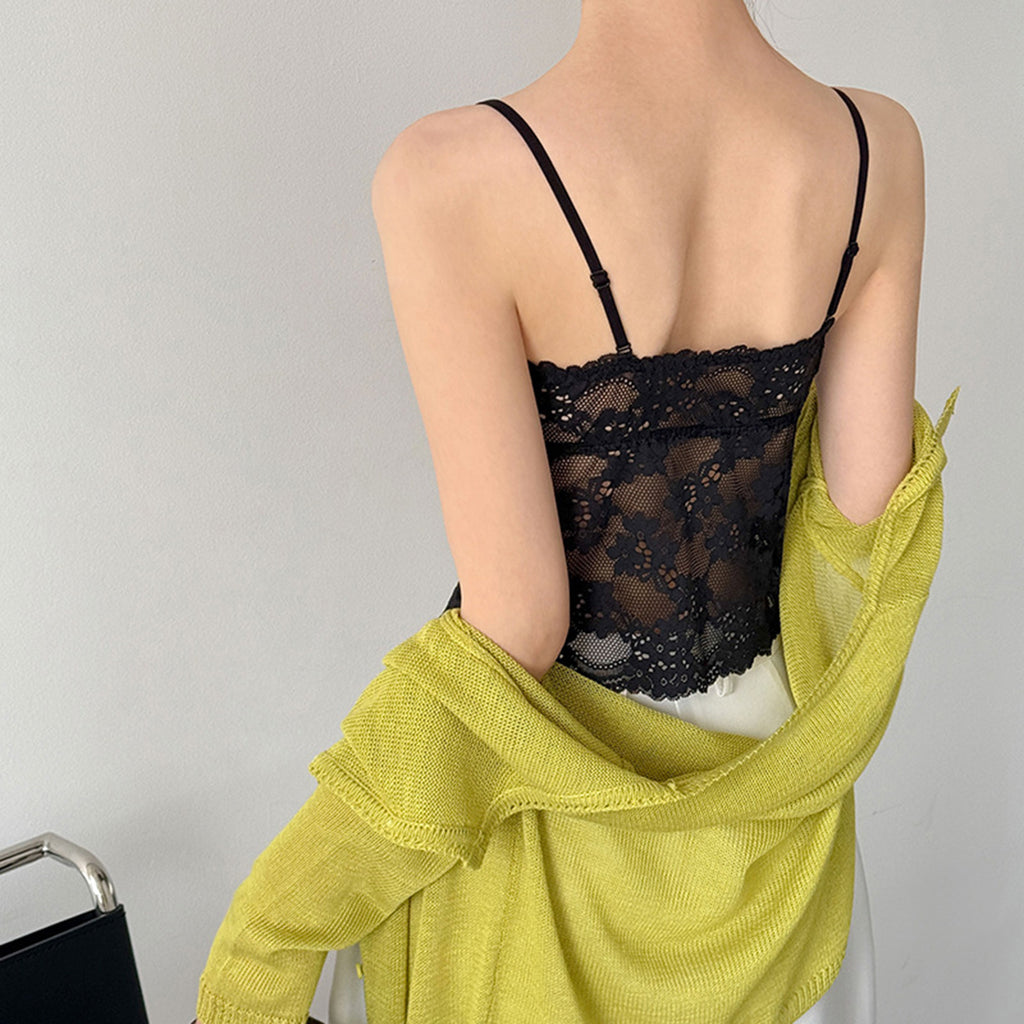 Women’s Floral Lace Camisole with Built-in Bra