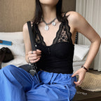 Women’s V-Neck Lace Camisole with Built-in Bra