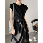 Women’s Knot-Waist Short-Sleeve Midi Dress