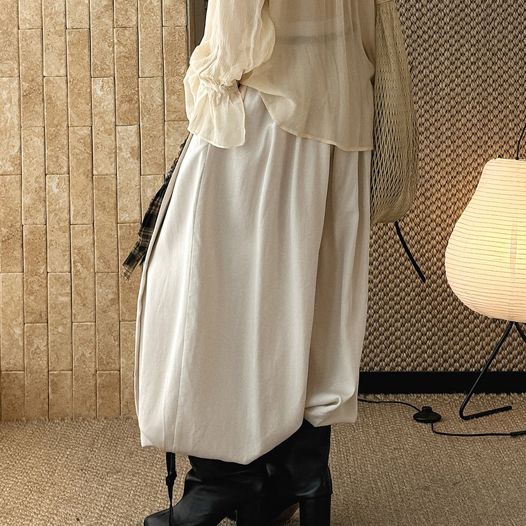 loose harem pants high waist lyocell wide leg pants draped casual baggy trousers