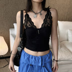 Women’s V-Neck Lace Camisole with Built-in Bra
