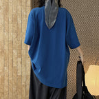 Loose fit round neck short sleeve oversized t shirt