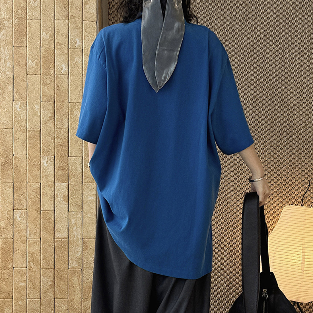 Loose fit round neck short sleeve oversized t shirt