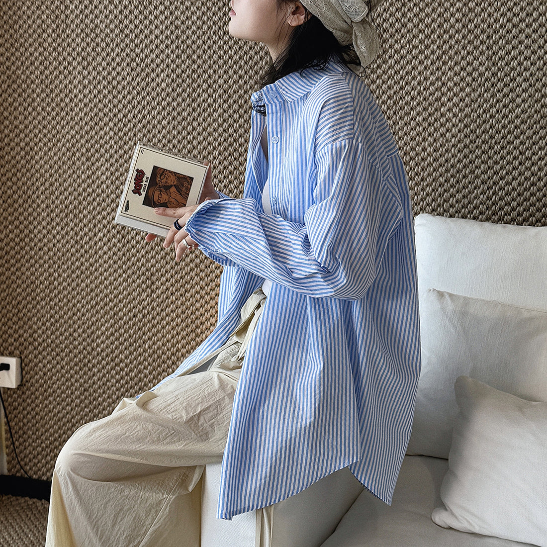 Oversized Cotton Striped Shirt