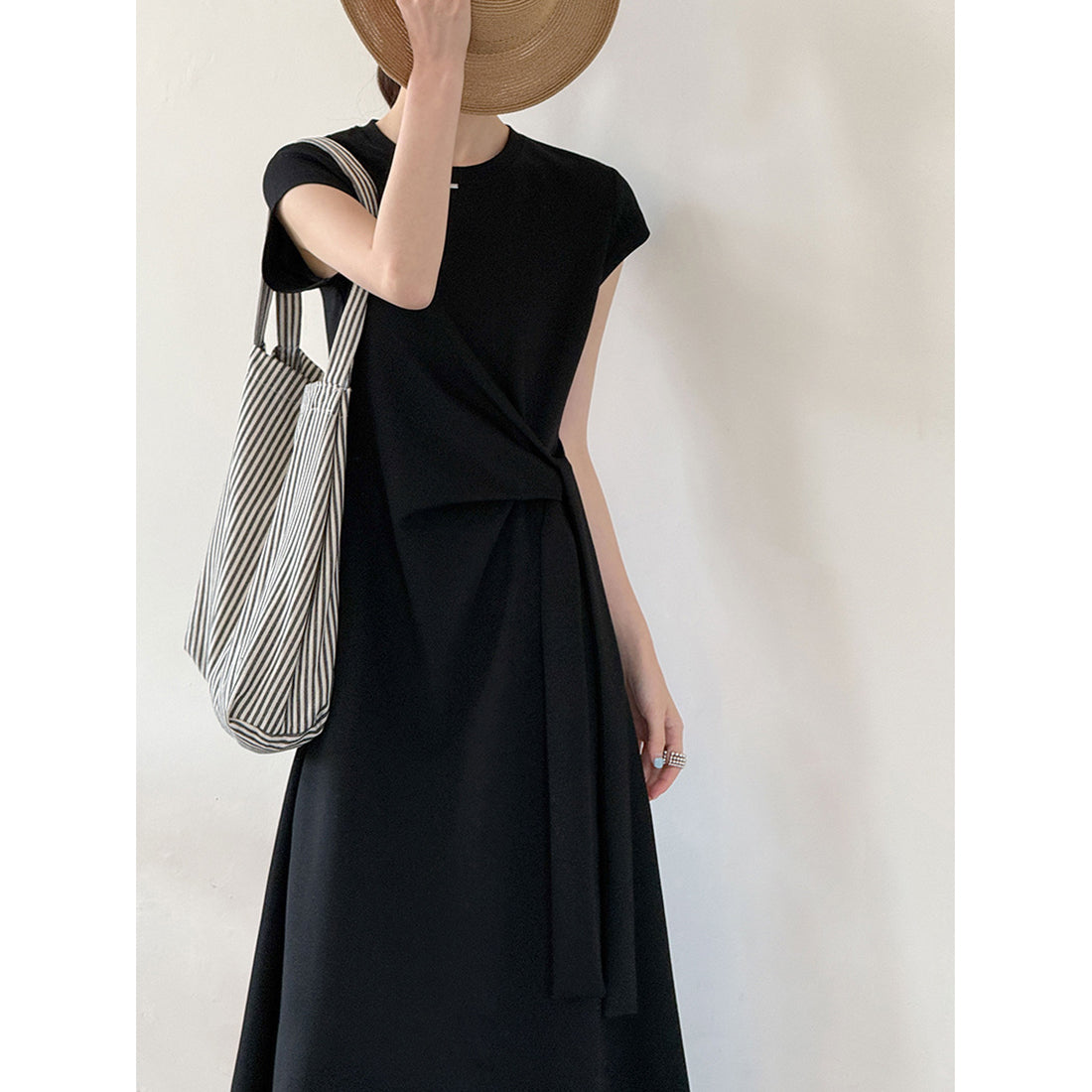 Women’s Knot-Waist Short-Sleeve Midi Dress