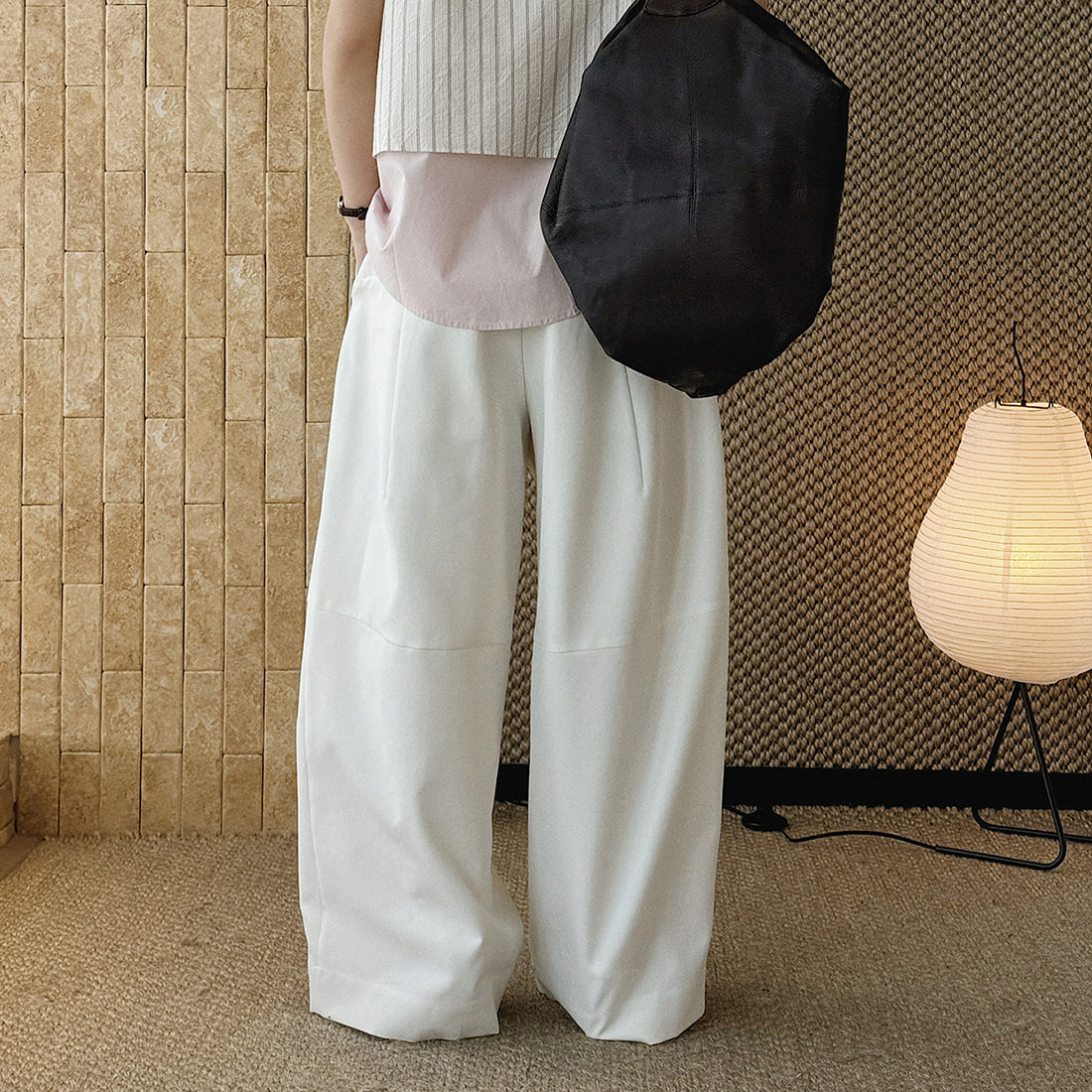 wide leg trousers women high waist loose draped straight pants