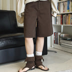 High Waist Loose Fit Denim Bermuda Shorts