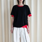 Round neck small rolled edge short sleeved slimming T-shirt