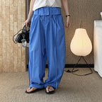 Women’s Japanese-Style Balloon Pants with Ruffled Waist