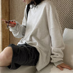 oversized long sleeve sweatshirt cotton loose fit crew neck pullover casual top