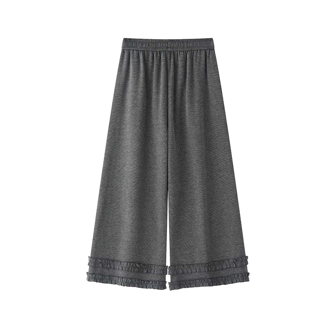 High waisted lotus leaf edge loose wide leg pants