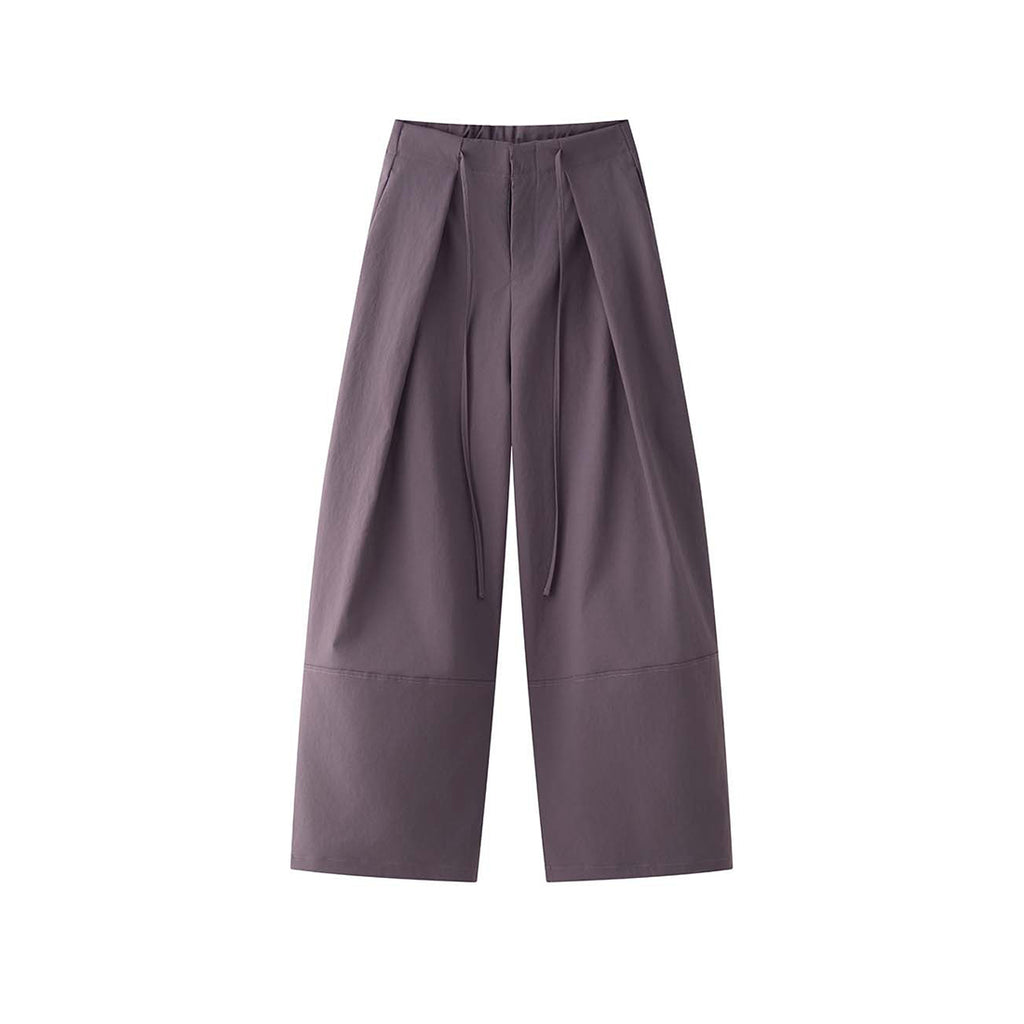 Retro high waisted pleated loose casual pants