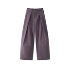 Retro high waisted pleated loose casual pants