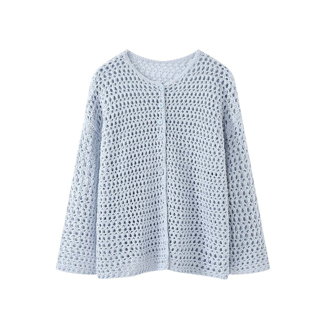Large mesh hollow knitted cardigan loose top