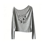 Women’s "Midnight" Star Print Off-Shoulder Long-Sleeve Top